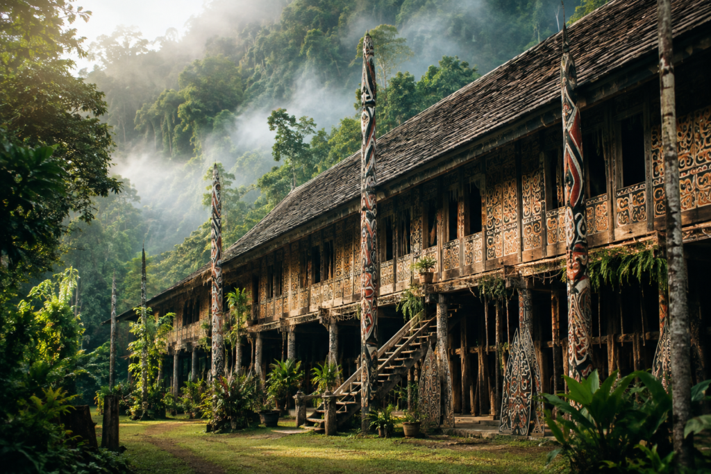 Traditional Sarawak longhouse